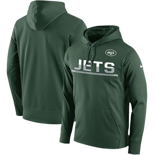 Men's New York Jets Nike Green Sideline Circuit Pullover Performance Hoodie - Click Image to Close